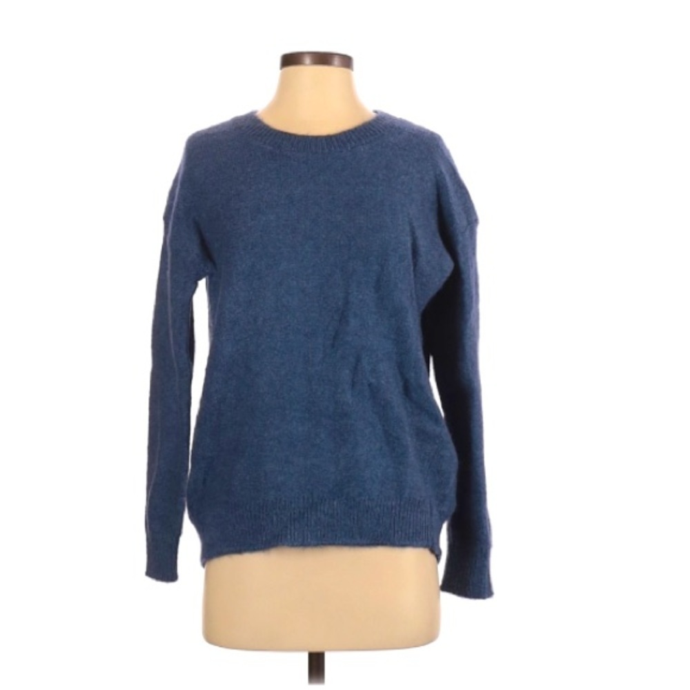 Magaschoni | Wool Blend Blue Sweater Long Sleeve Men’s Crewneck Small